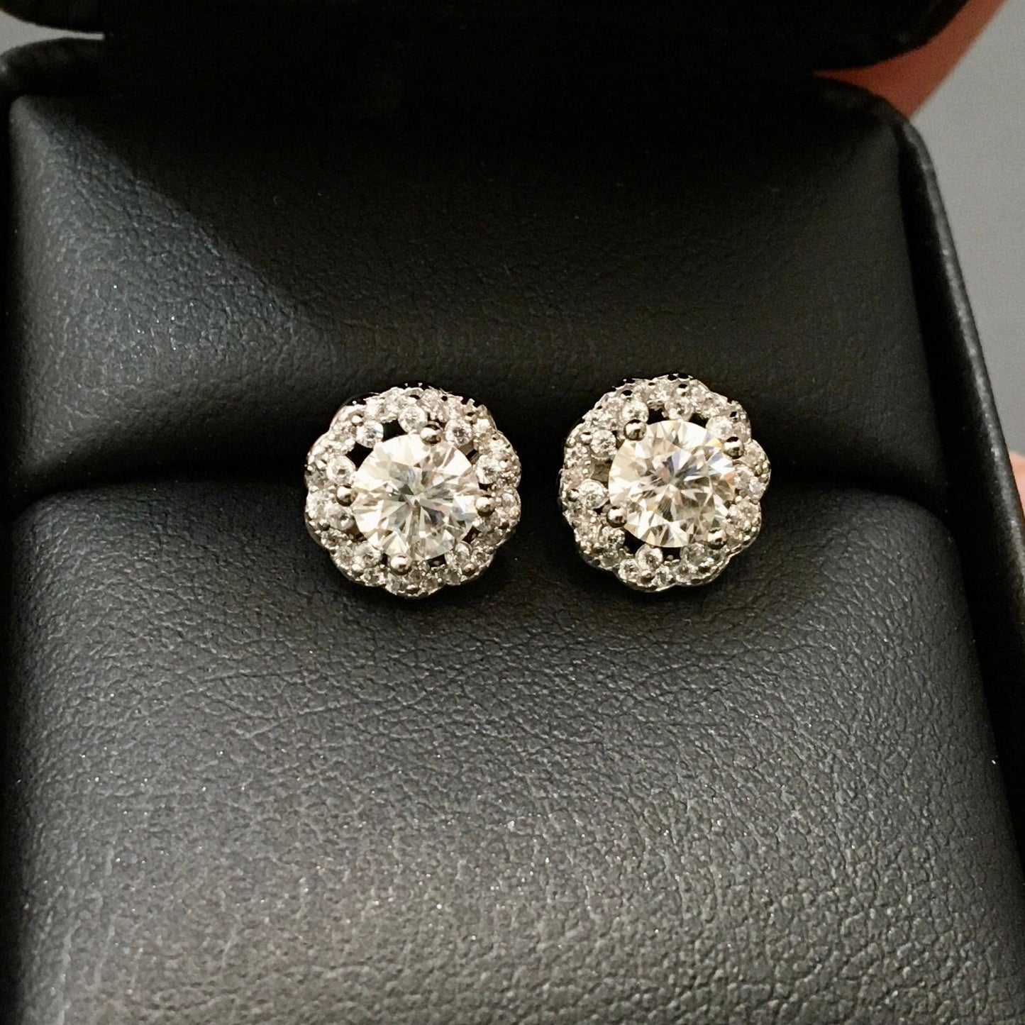 Beautiful Sun Flower Earrings, GRA certified White Moissanite 0.5ct, for Anniversary Engagement, 925 Silver Earring, Special Gift for Her