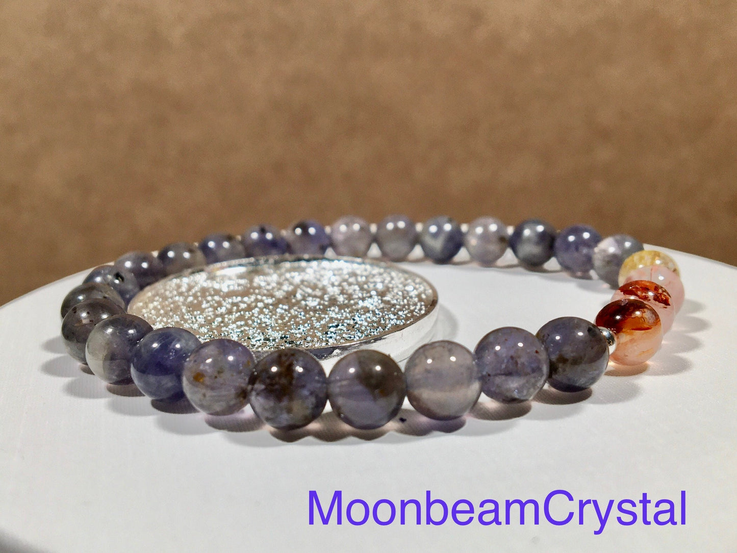 Purple Blue Cordierite Bracelet, Unicorn Fluorite Bracelet Set, Reiki, Lucky, 21st wedding anniversary stone, Unique Gift for Her, Girls