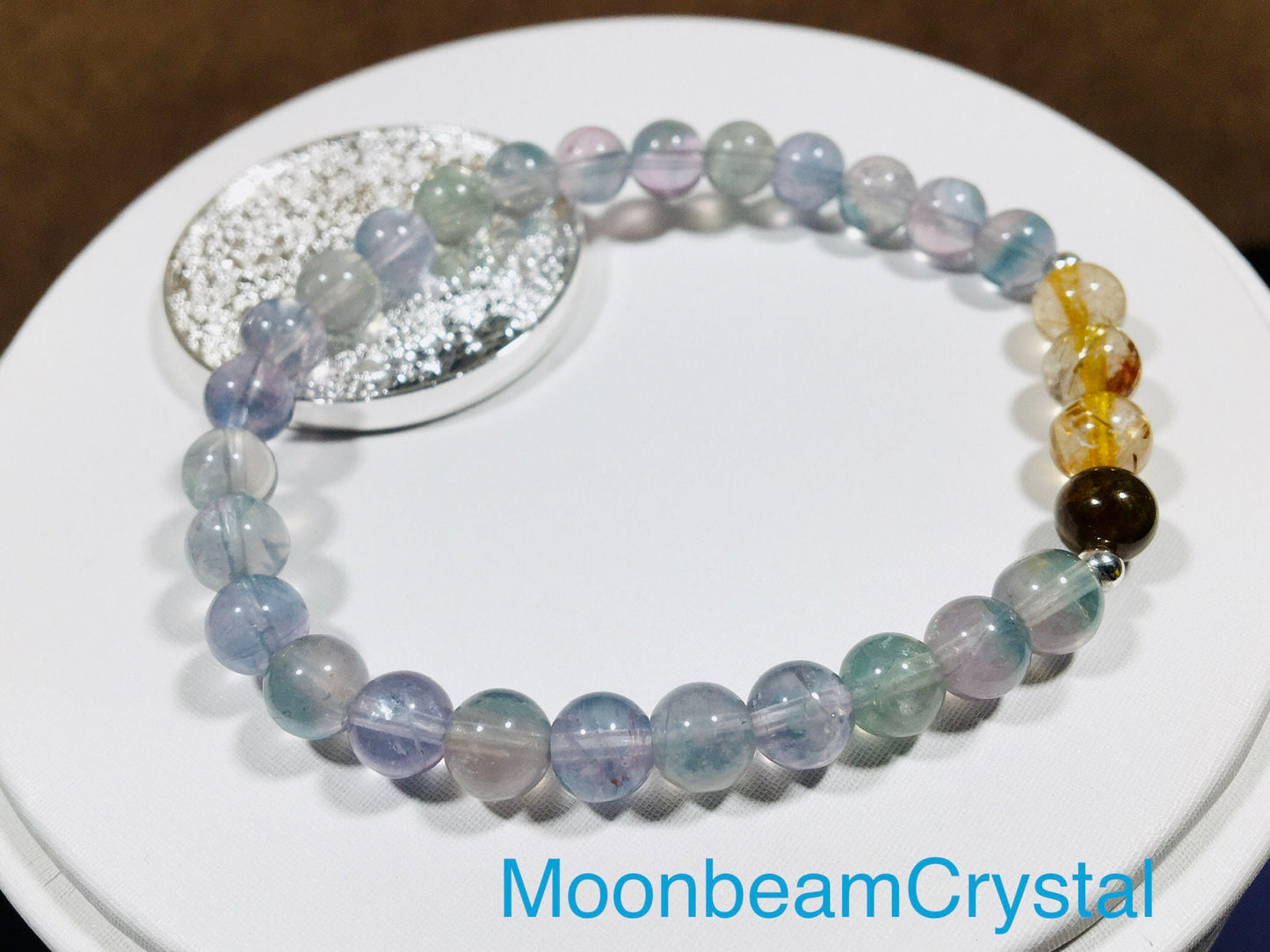 Fluorite Bracelet, Unicorn Fluorite Bracelet, Reiki Healing Crystal Bracelet, Blue-Purple Gemstone Bracelet, Bracelet Set Gift for her