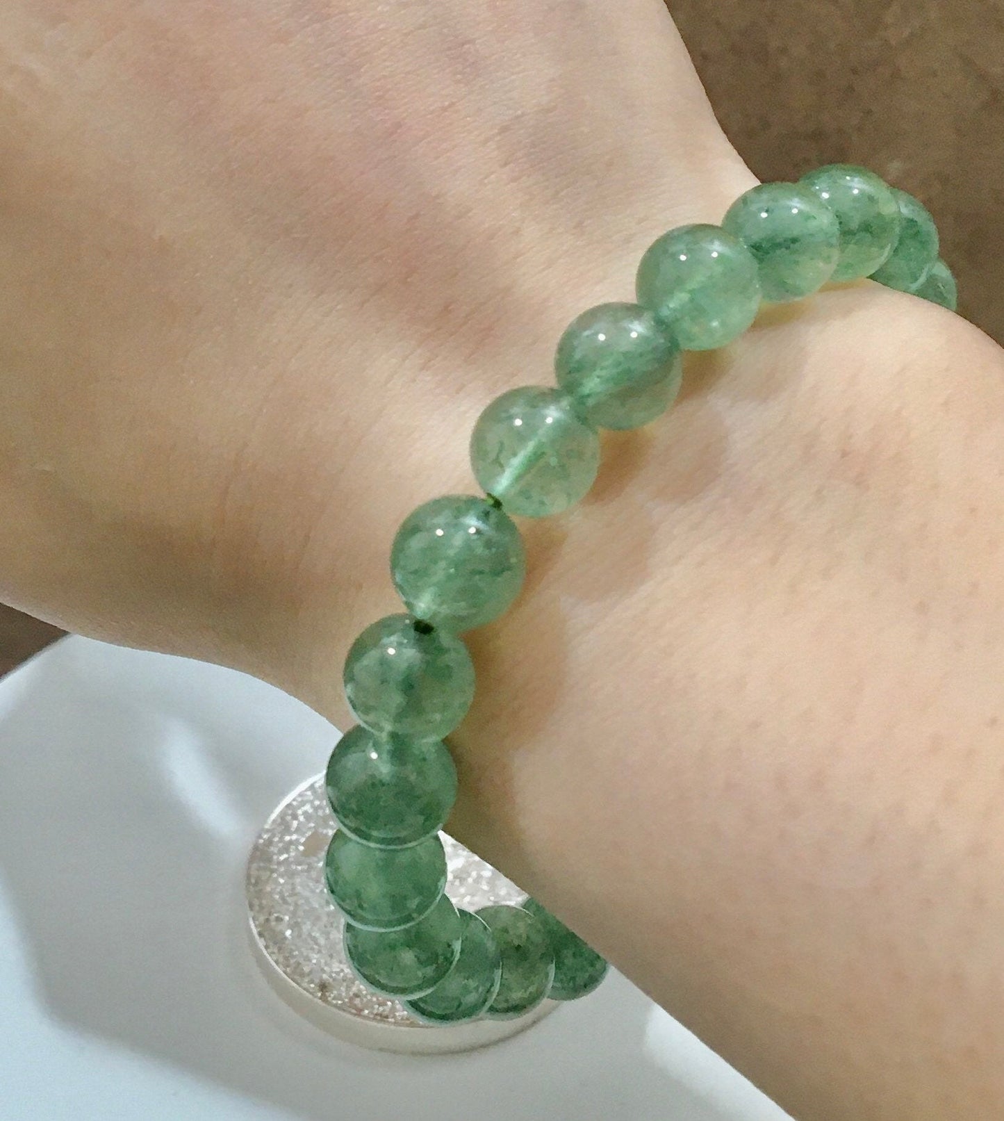 Green Strawberry Quartz Bracelets Grade 5A Special Unique Strawberry Quartz 7MM 8MM 8.5MM 9.5MM10MM Cool Summer Gift for Her Mother’s Day