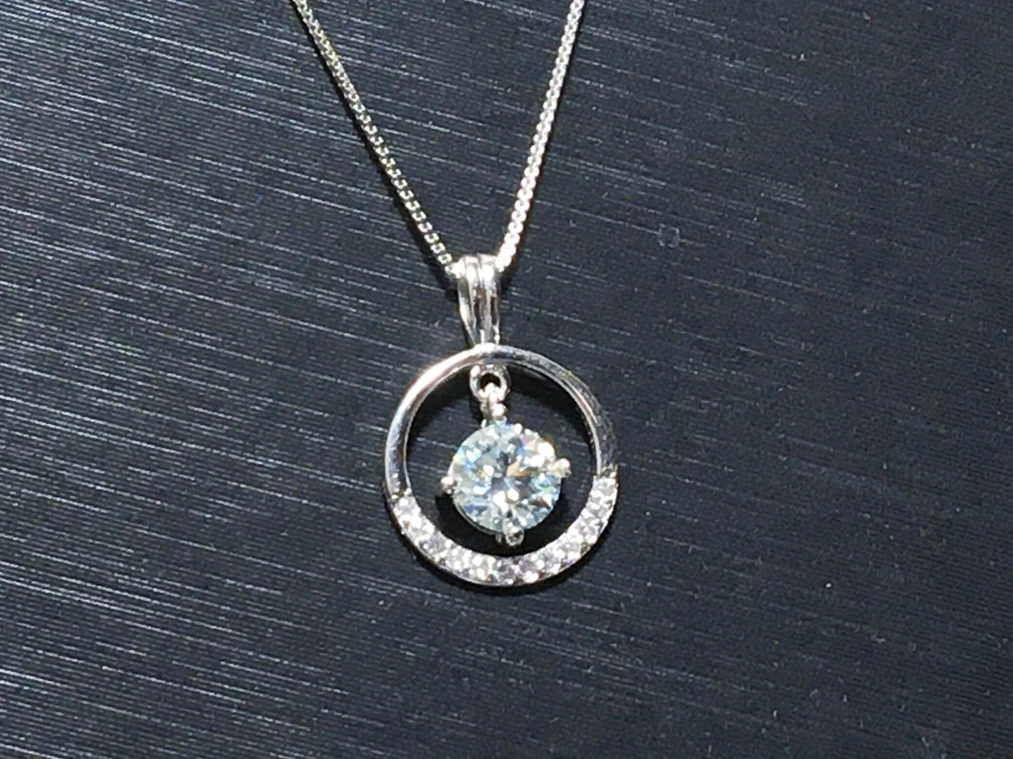 Beautiful Light Blue Moissanite Necklace, Moon Star Pendant, Solitaire Anniversary,Gift for Her,Birthday Necklace Gift, Valentine's Day gift