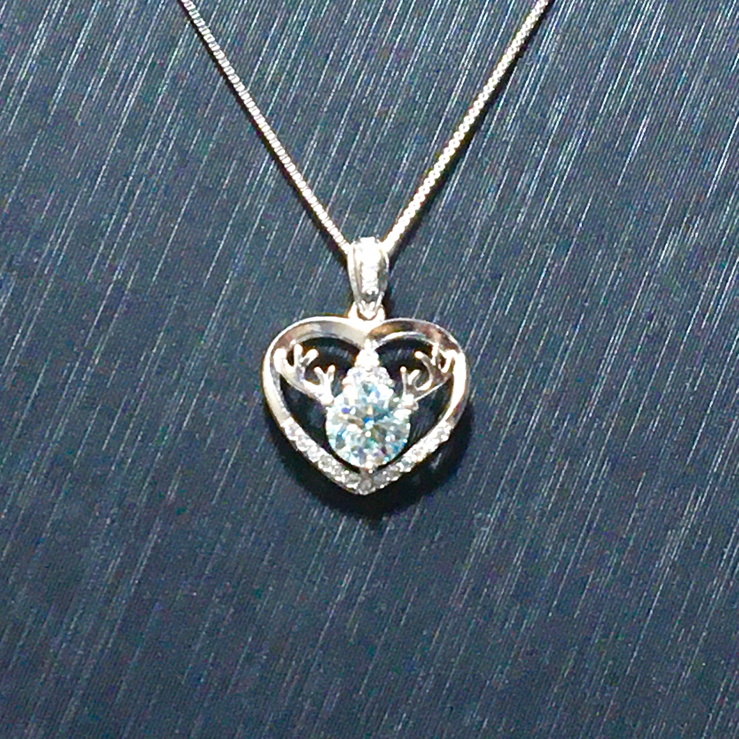 Light Blue Moissanite Necklace,Reindeer Aquamarine, Reindeer Pendant, Anniversary Necklace,Gift for Her,Reindeer Gift,Christmas Necklace