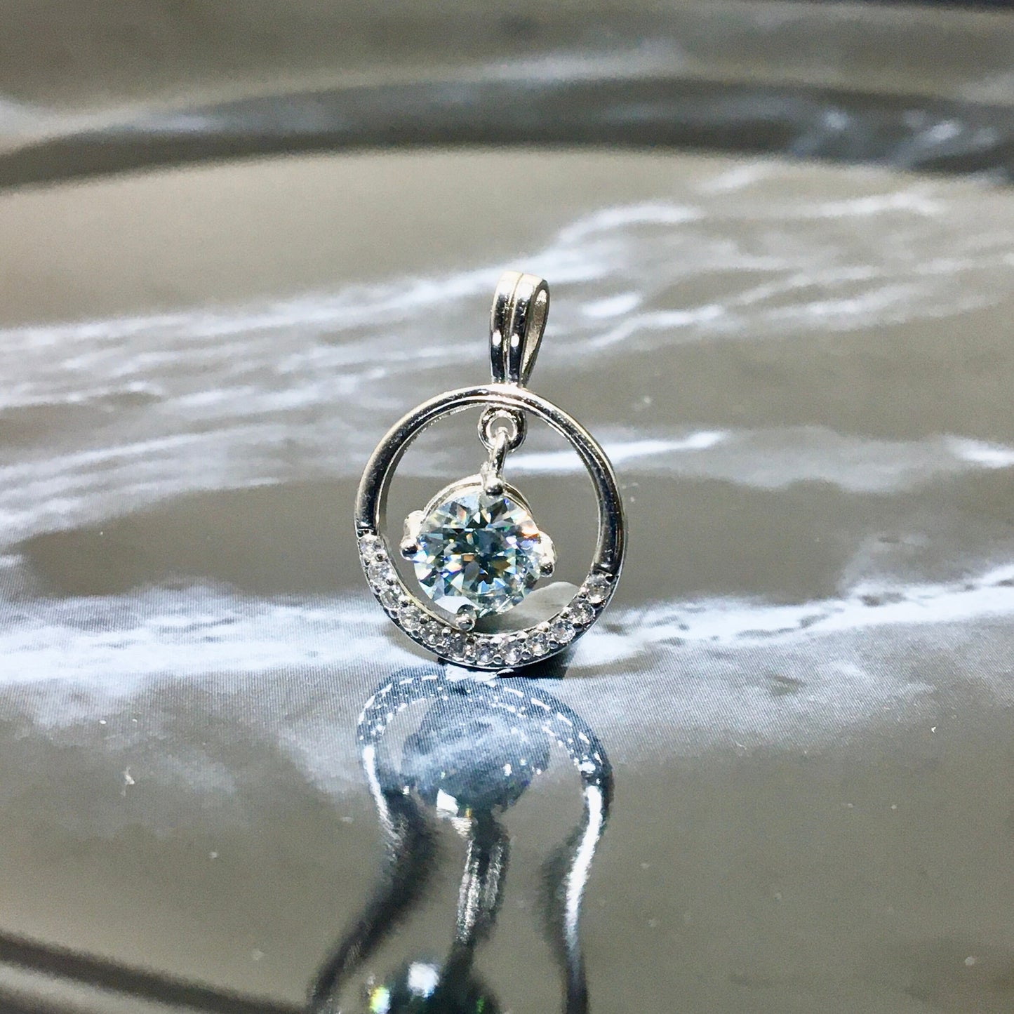 Beautiful Light Blue Moissanite Necklace, Moon Star Pendant, Solitaire Anniversary,Gift for Her,Birthday Necklace Gift, Valentine's Day gift