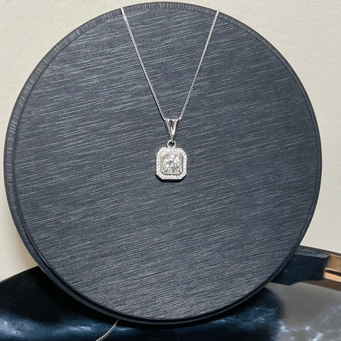 Colorless Gorgeous Moissanite Necklace,Princess Square,1ct Moissanite Simple SilverPendant,Anniversary Necklace for Her,Mother's Day gift