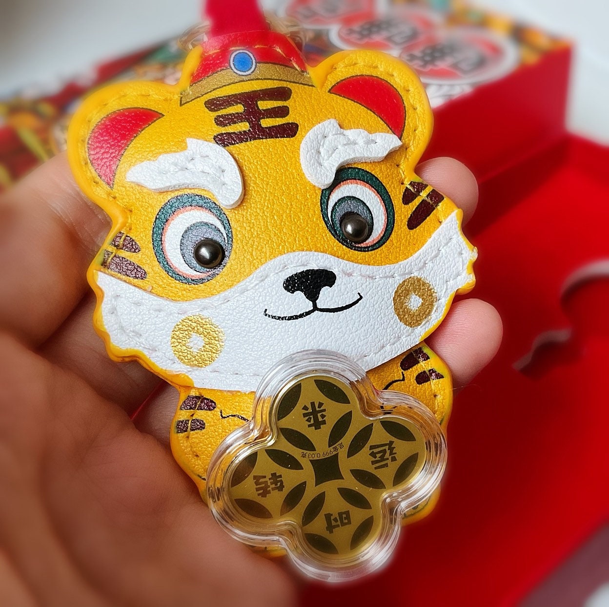 Gold Tiger Year,Lucky and Cute Tiger Keychain, Chinese New Year, Get Luck, Bag accessories Pendant,Gift for her,Birthday Gift, New Year Wish