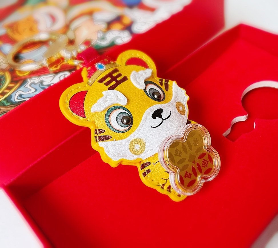 Gold Tiger Year,Lucky and Cute Tiger Keychain, Chinese New Year, Get Luck, Bag accessories Pendant,Gift for her,Birthday Gift, New Year Wish