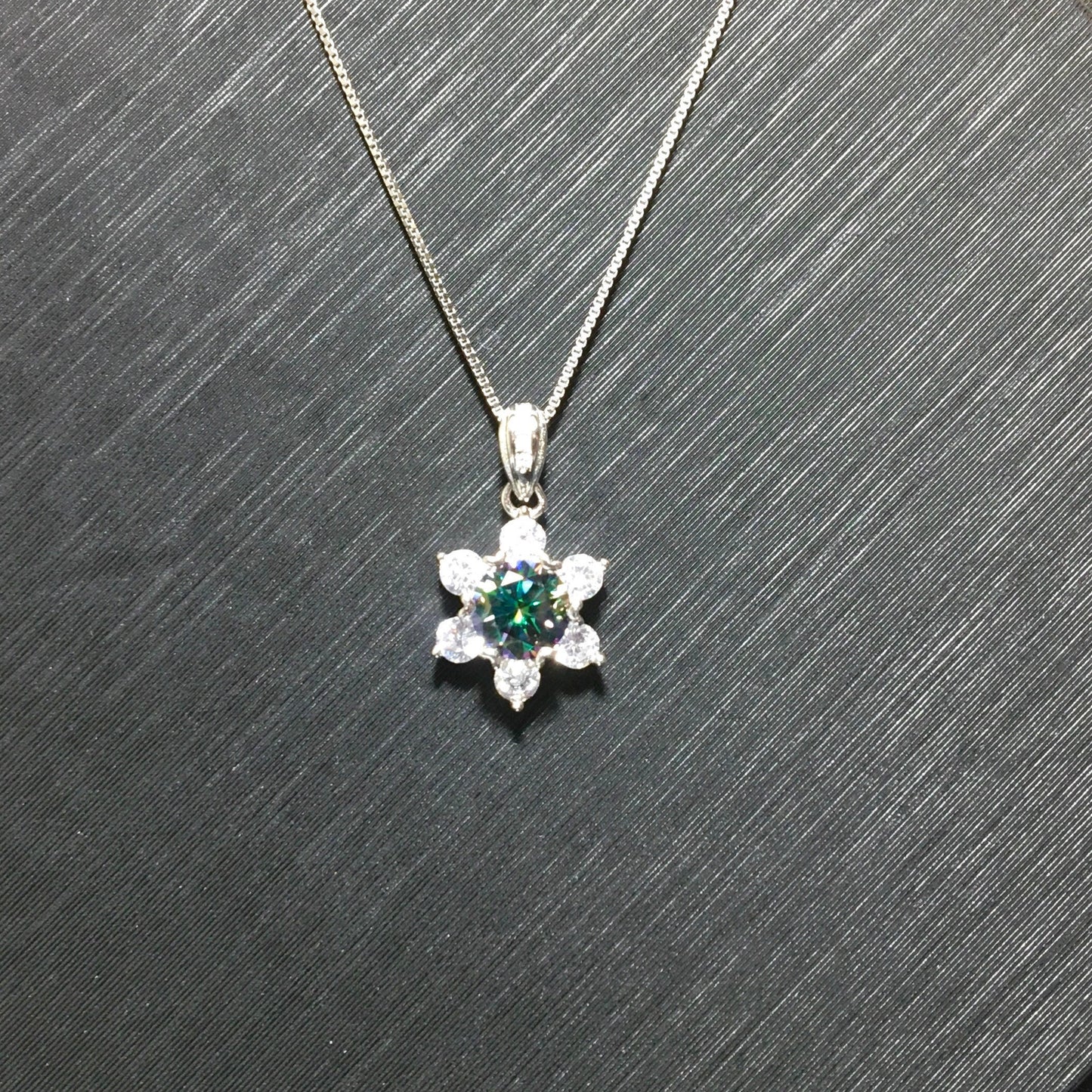 Rare Magic Dreamy Moissanite Necklace, Silver 1ct Moissanite Snowflake Flower Pendant,Solitaire Anniversary Necklace, Gift for Her,Valentine