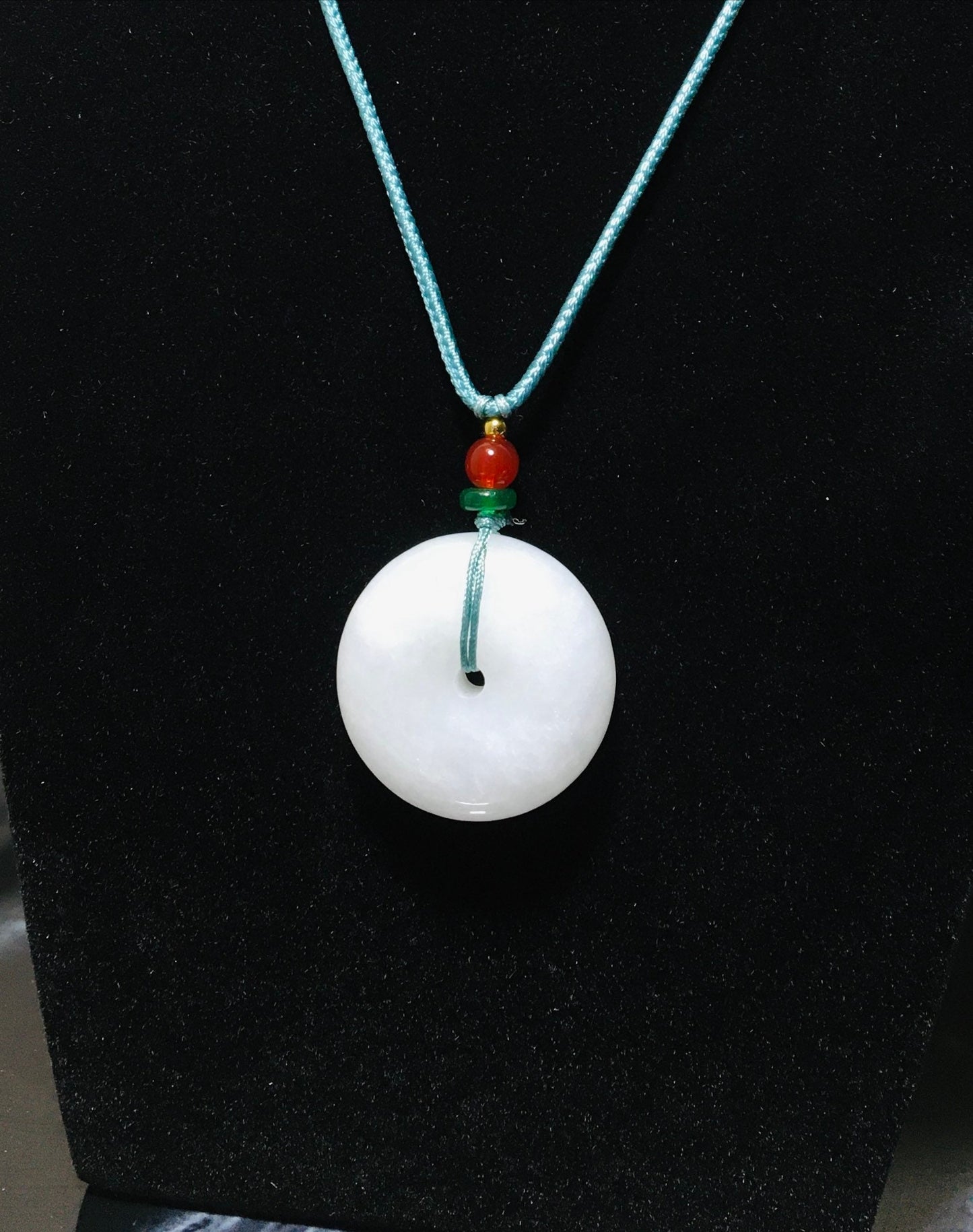 White Jade Button Necklace