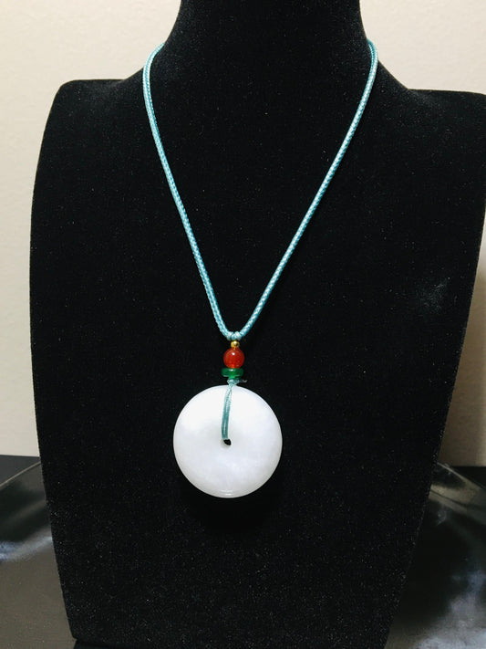 White Jade Button Necklace