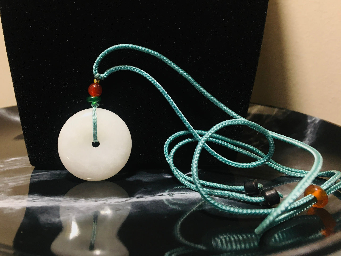 White Jade Button Necklace