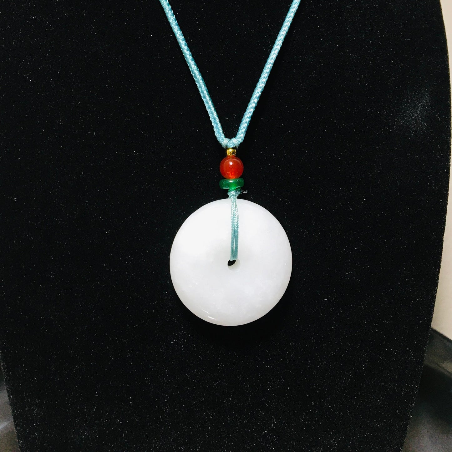 White Jade Button Necklace