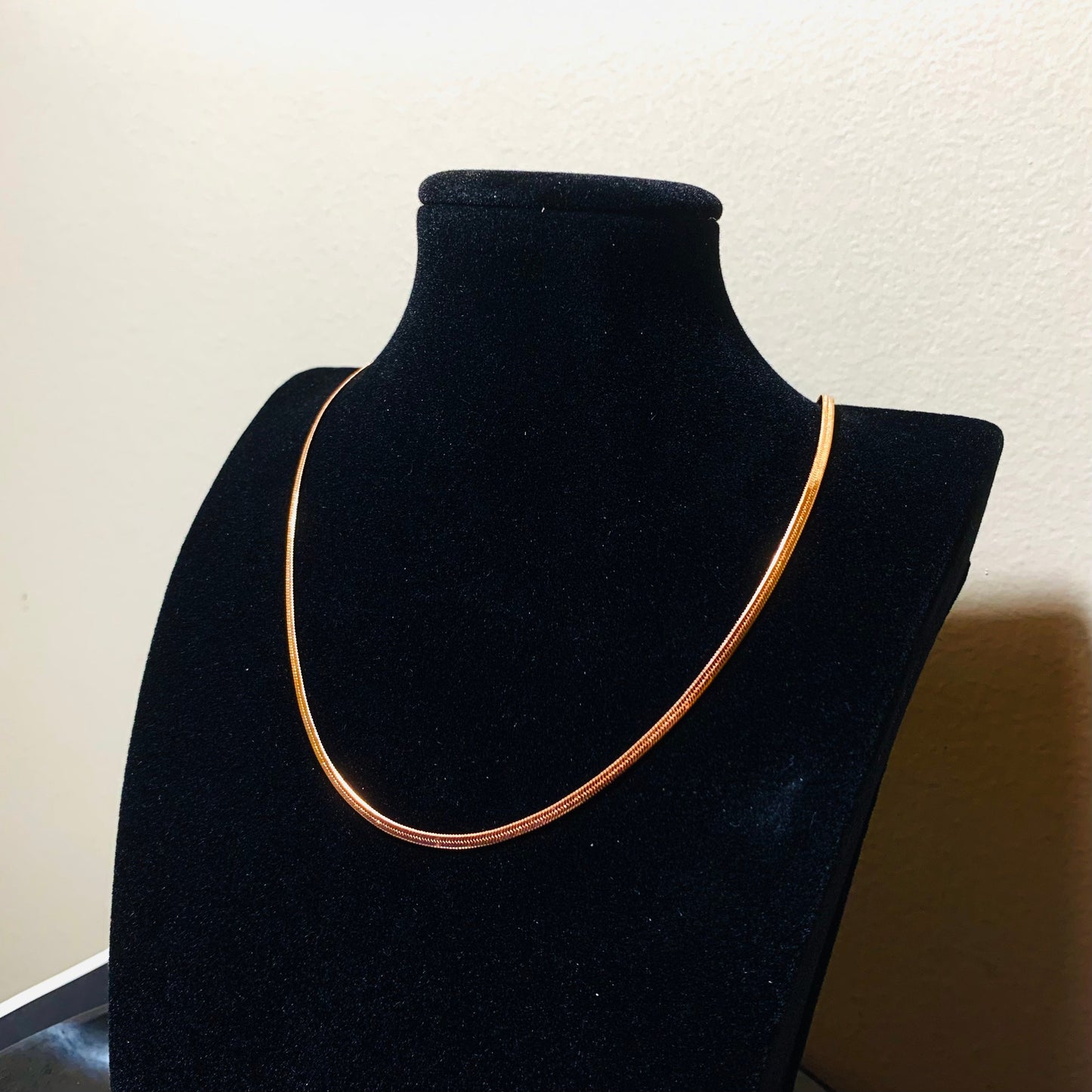 Flat Snake Layer Necklace Set, Rose Gold plated Stainless Steel Necklace, Herringbone Choker Chain Necklace, Cool Fashion Gifts for Her