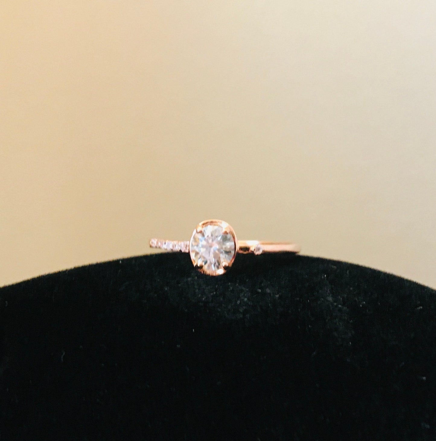 Beauty Art Asymmetrical 0.5ct Delicate Moissanite Ring, Rose Gold Silver Engagement Anniversary Ring, Gift for Her, Vintage, Birthday, Woman