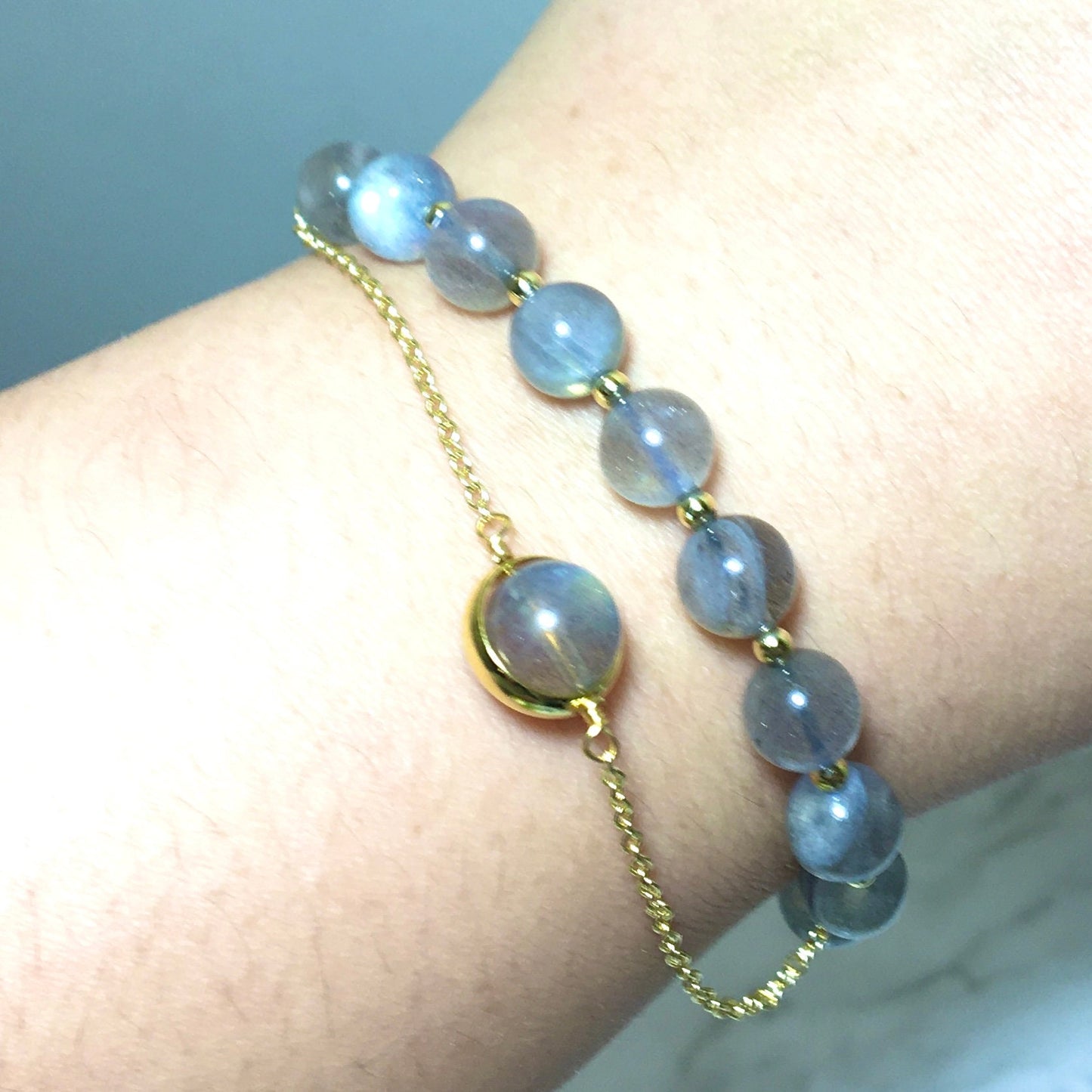 Blue Moonstone Crystal Bracelets, Star,Natural Crystal, Healing Stone,Gemstone Bracelets,Gift for Her,Silver Plated Copper, Birthday Party,