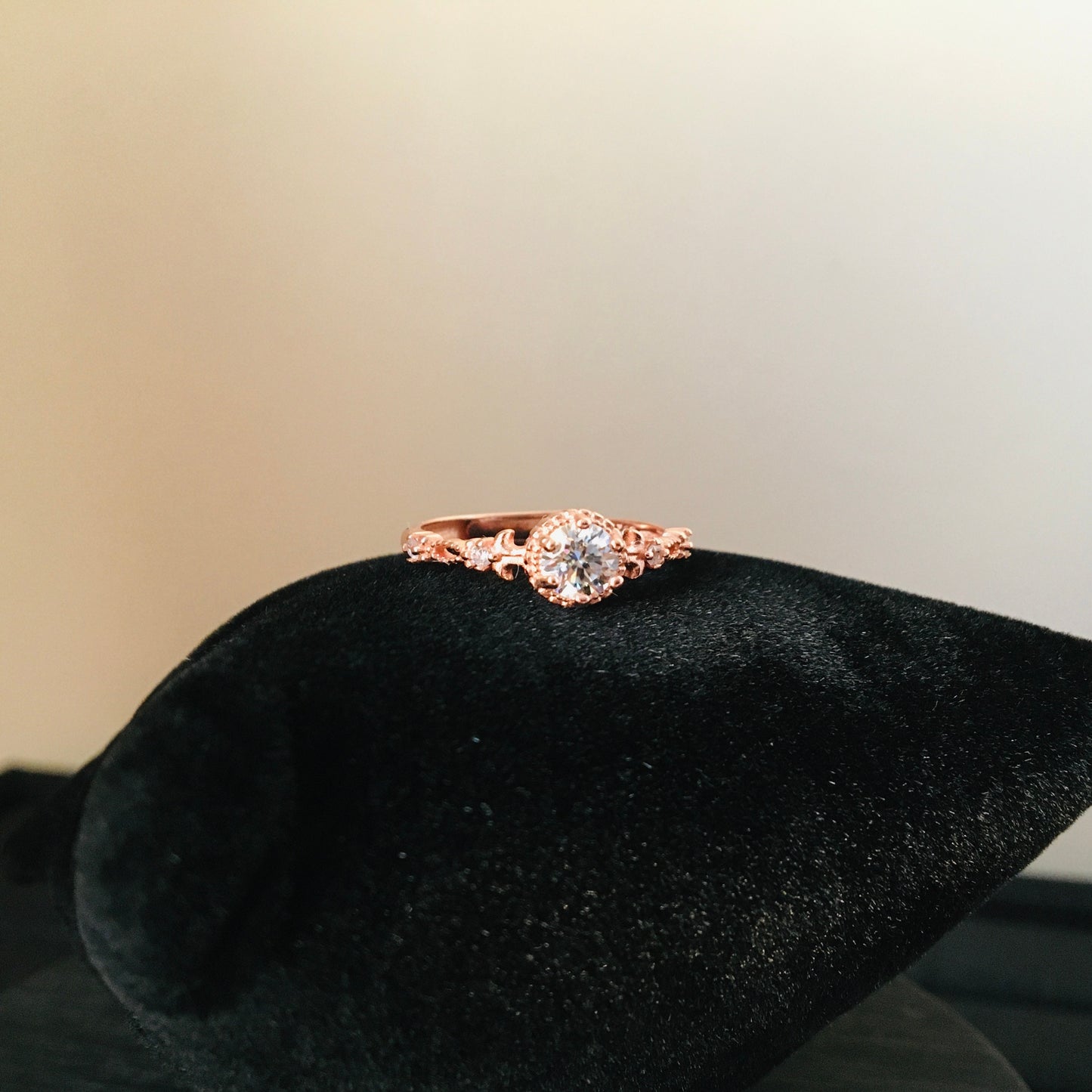 Delicate Moissanite 0.5ct Ring,Rose Gold Silver Engagement Anniversary Ring,Minimalist Ring,for Her,Birthday Ring Gift,Mother's Day