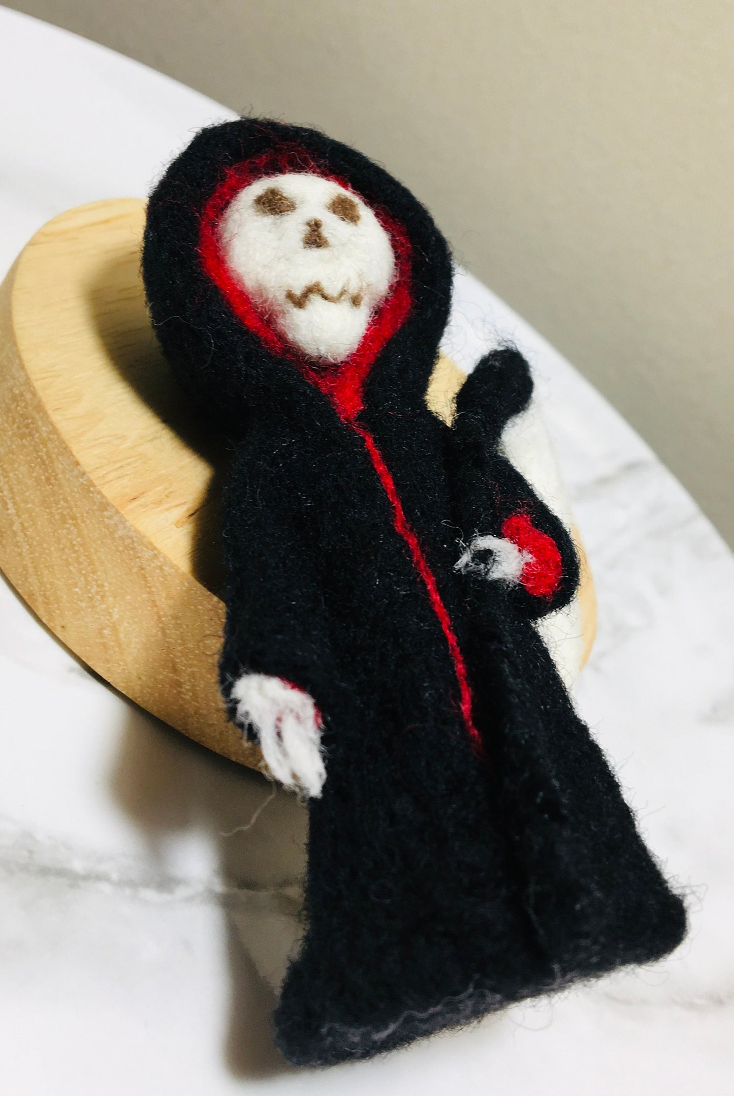 Blade of Death Grim Reaper Wool Felt Halloween Decoration - Rare Find and Unique, Wool Ghosts, Lovely Gifts, Halloween Ornament