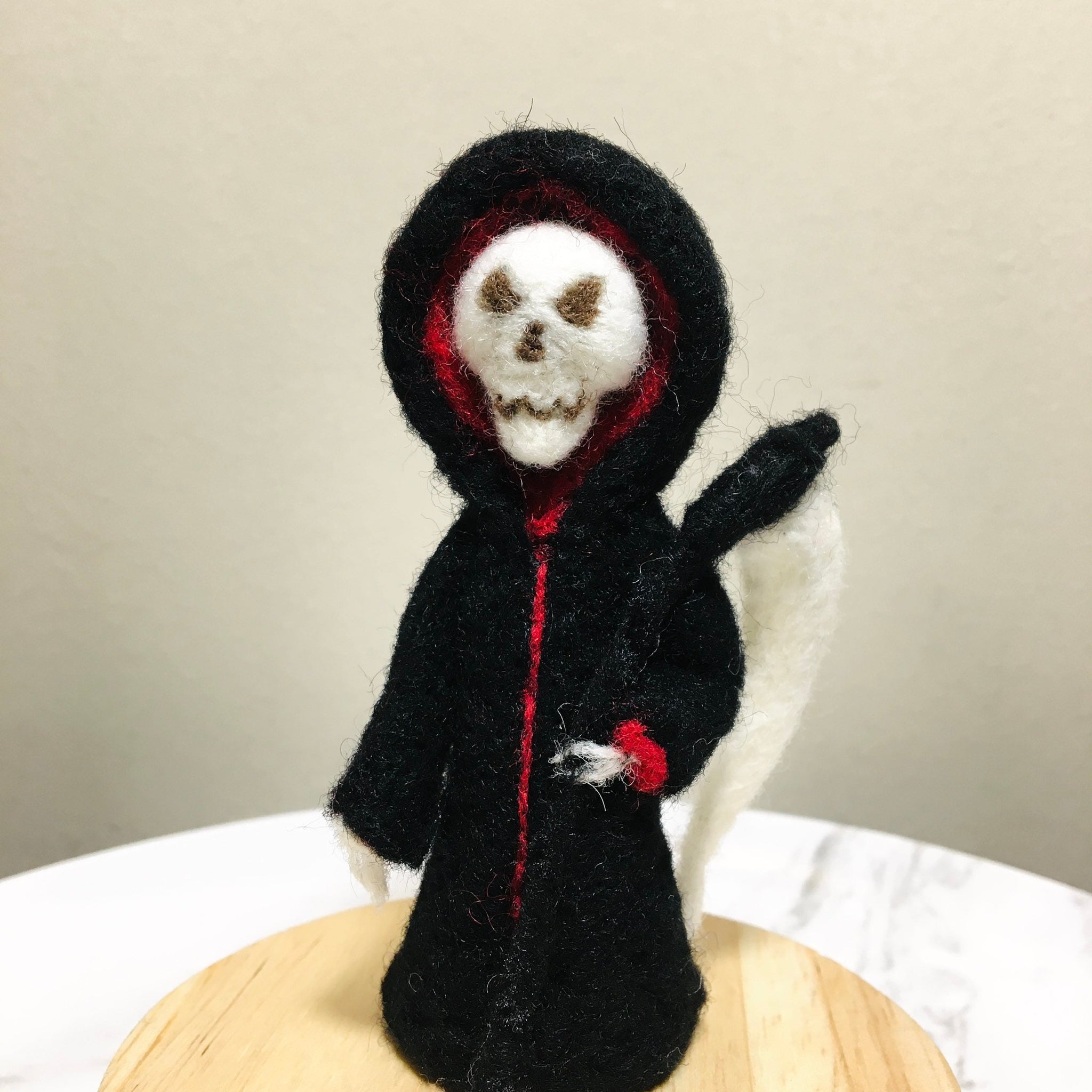 Blade of Death Grim Reaper Wool Felt Halloween Decoration - Rare Find and Unique, Wool Ghosts, Lovely Gifts, Halloween Ornament