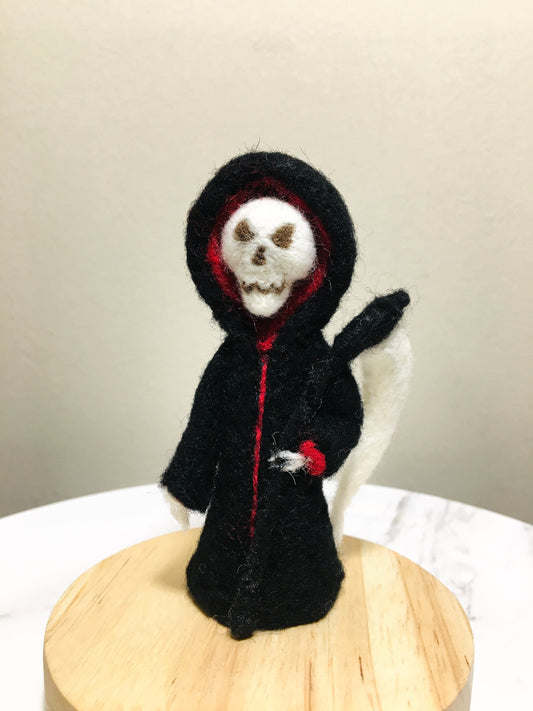 Blade of Death Grim Reaper Wool Felt Halloween Decoration - Rare Find and Unique, Wool Ghosts, Lovely Gifts, Halloween Ornament