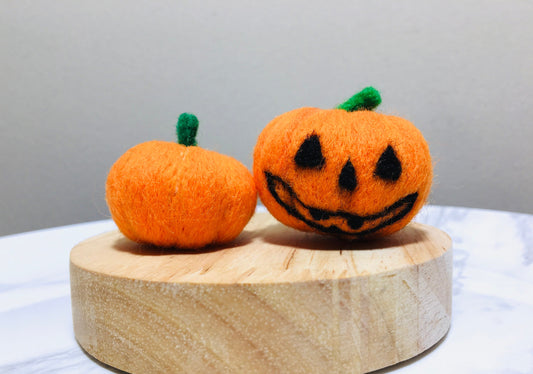 Helloween Pumpkin,Wool Felt, Set of 3,Felt Helloween Bulk Craft Home Decoration,Wool Felt Pumpkins,Halloween Lovely Gifts,Halloween Ornament