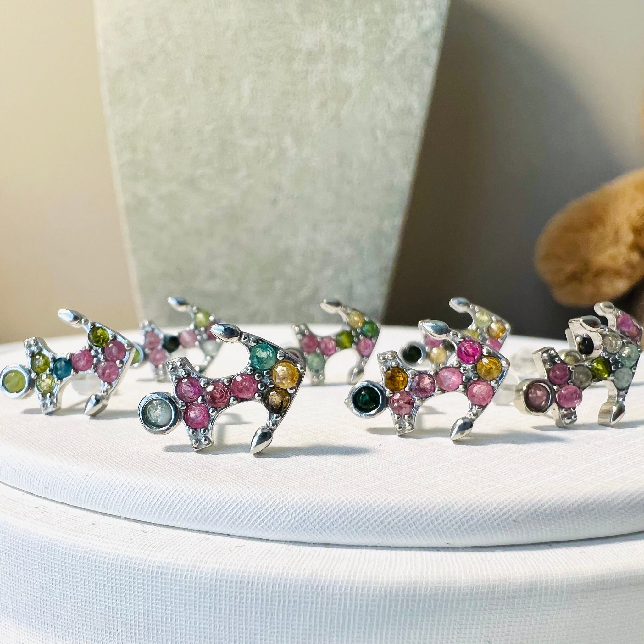 Silver Filled Anchor Earrings,Tourmaline Crystal Earrings,Anchor Earrings,Gift for best friend,Love Nautical,OceanJewelry,birthday,Rainbow,