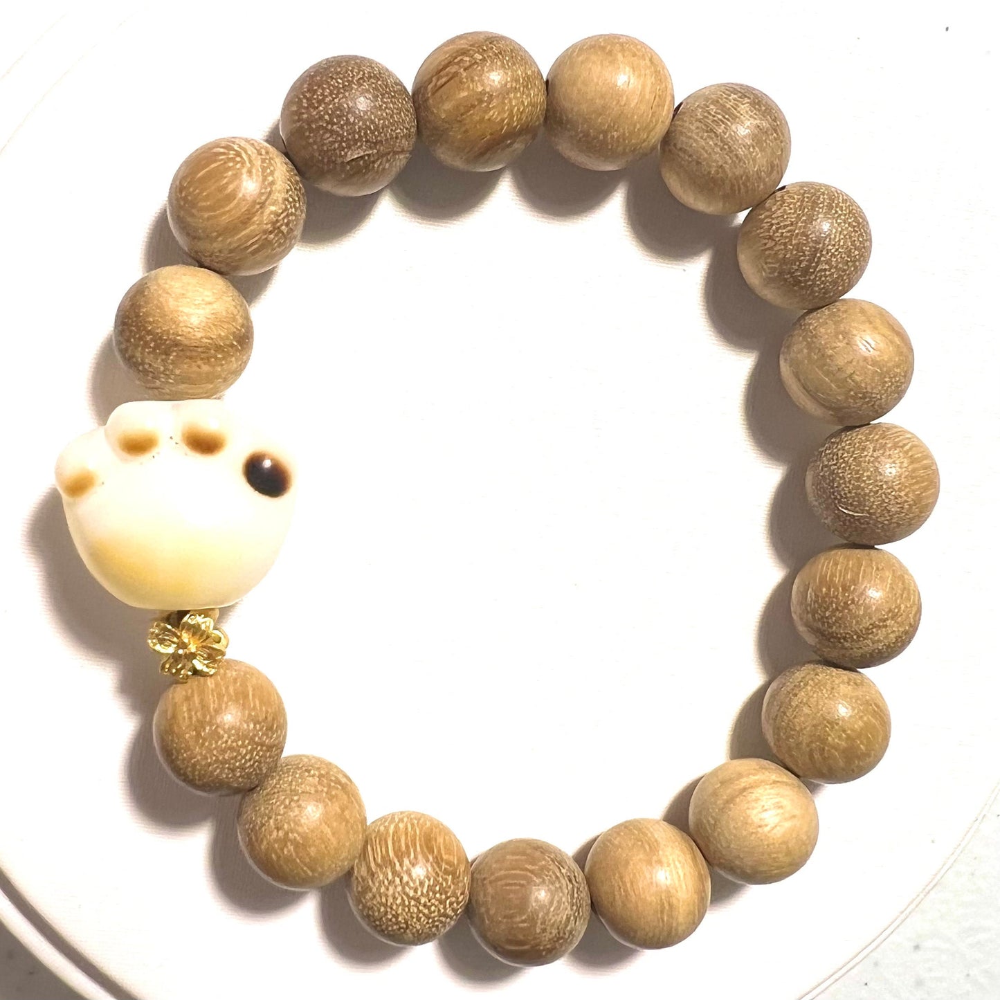 Machilus Milk Wood Bodhi Bracelet, Kitten Cat Paw, Lovely Cute Gold Plated Flower Bracelet, Gift for Her Him, Birthday Gift, Animal Pet Gift