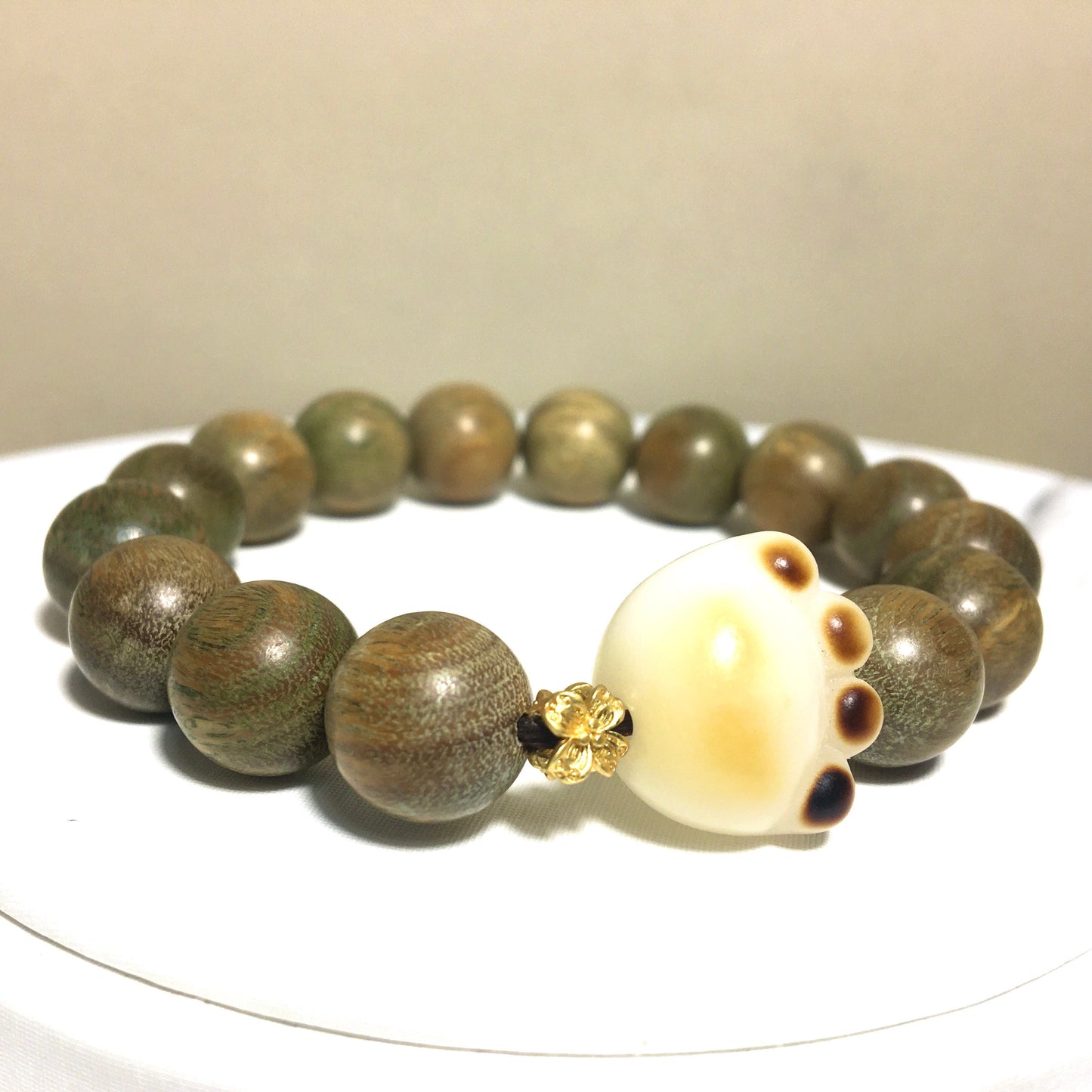 Verawood Green Wood Bodhi Bracelet,Kitten Cat Paw Bracelet,Lovely Cute Sandalwood Bracelet, Gift for Her Him, Birthday Gift, Valentines gift