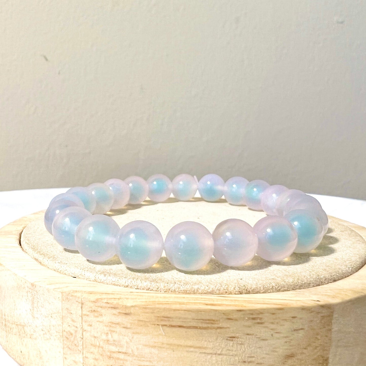 Candy Agate Rose Quartz Bell Bracelet, Unique Gemstone,Crystal Agate,Round Beads, Gift for Her, Handmade Jewelry,Lucky Stone,Graduation Gift