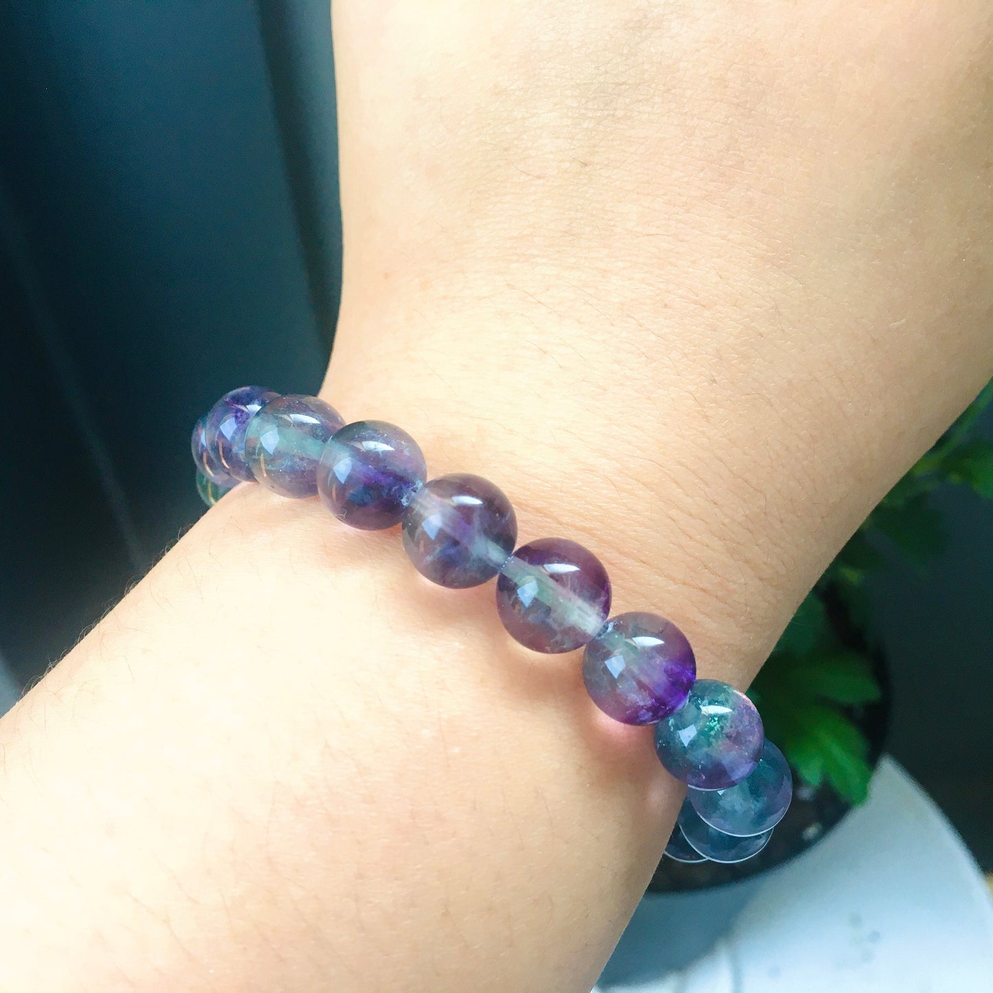 Fluorite Bracelet, Unicorn Fluorite Bracelet,Healing Crystal Bracelet, Reiki, Green-Purple Gemstone Bracelet,Party Jewelry,Gift for her