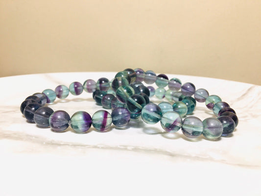 Unicorn Fluorite Bracelet, Blue Purple Reiki Healing Crystal Bracelet, High Quality Gemstone,Valentines gift,Gift for her, Graduation Gift