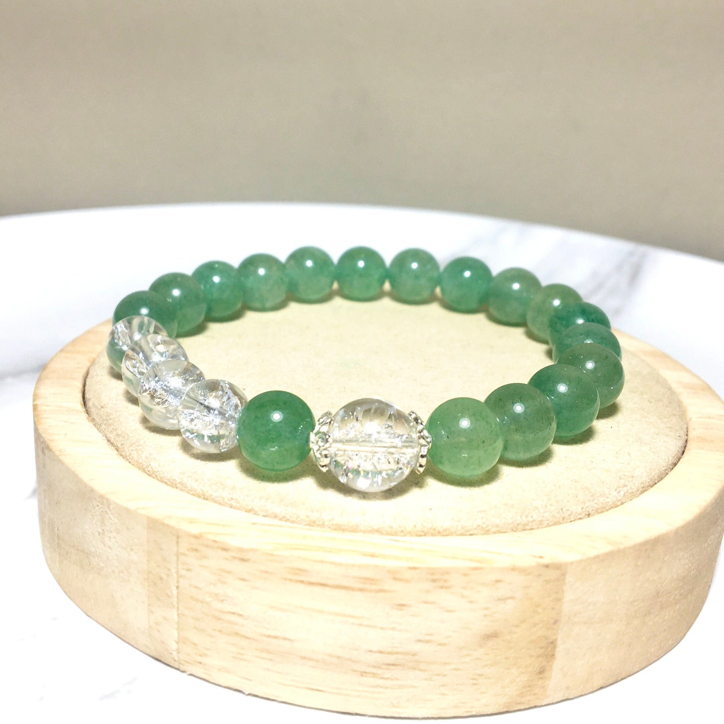 Green Strawberry Quartz White Crystal Bracelets Grade 5A Special Unique Strawberry Quartz,Gift for Her, Mother’s Day,Valentines Gift