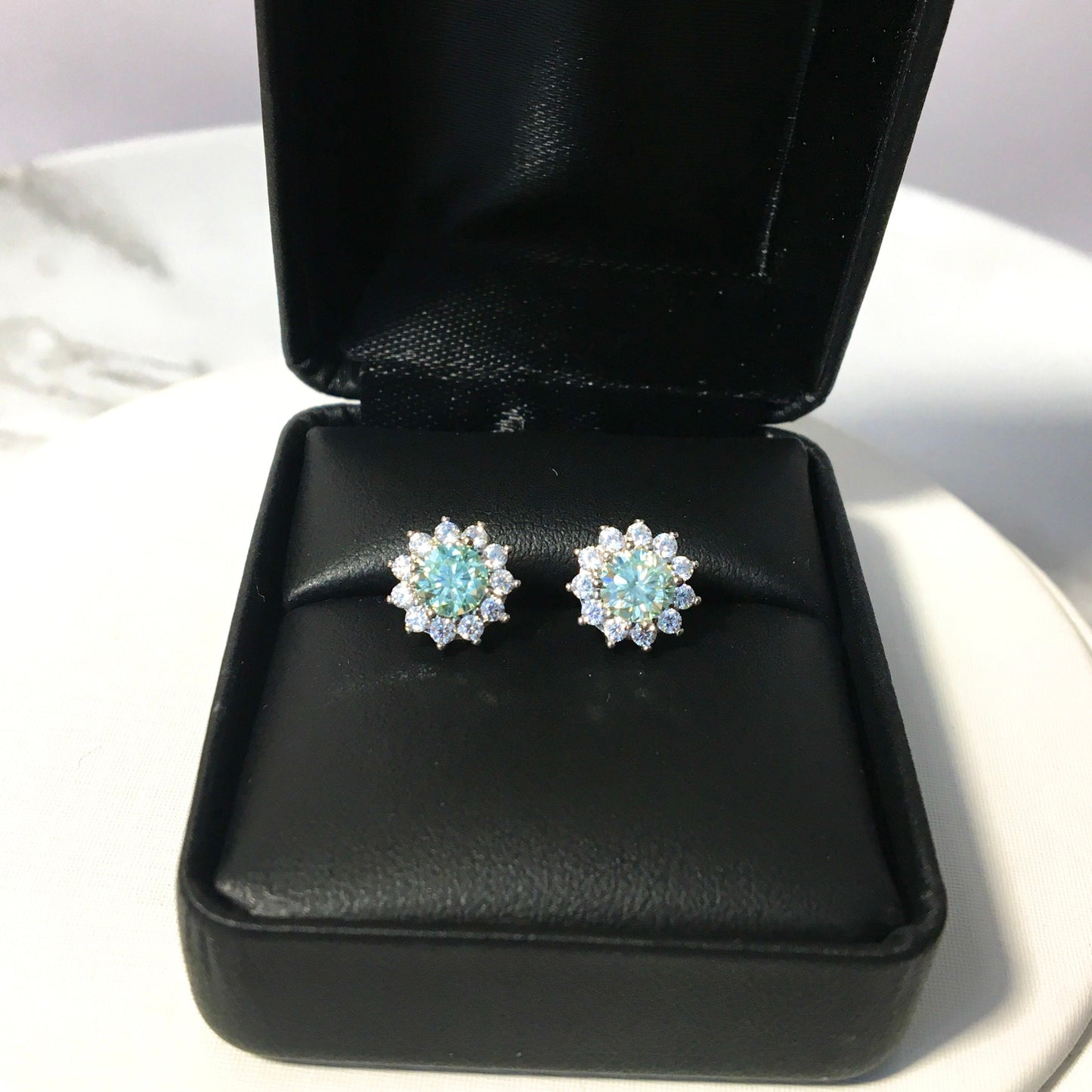 Beautiful Sun Flower Earrings Moissanite 0.5 ct Earrings for Anniversary Engagement 925 Silver Earring Special Gift,Christmas Gift,For Her