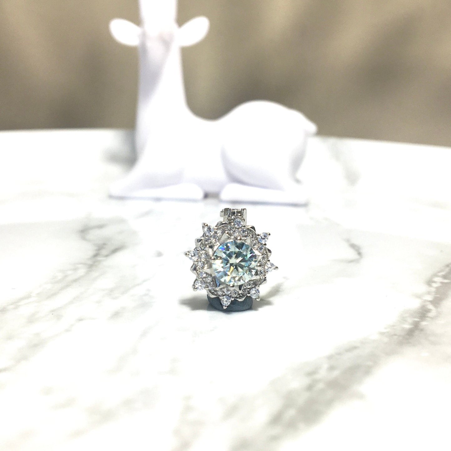 Light Blue Moissanite Necklace, Snow Aquamarine, 1ct Moissanite Pendant, Solitaire Necklace, Anniversary Necklace,Valentines Gift For Her,