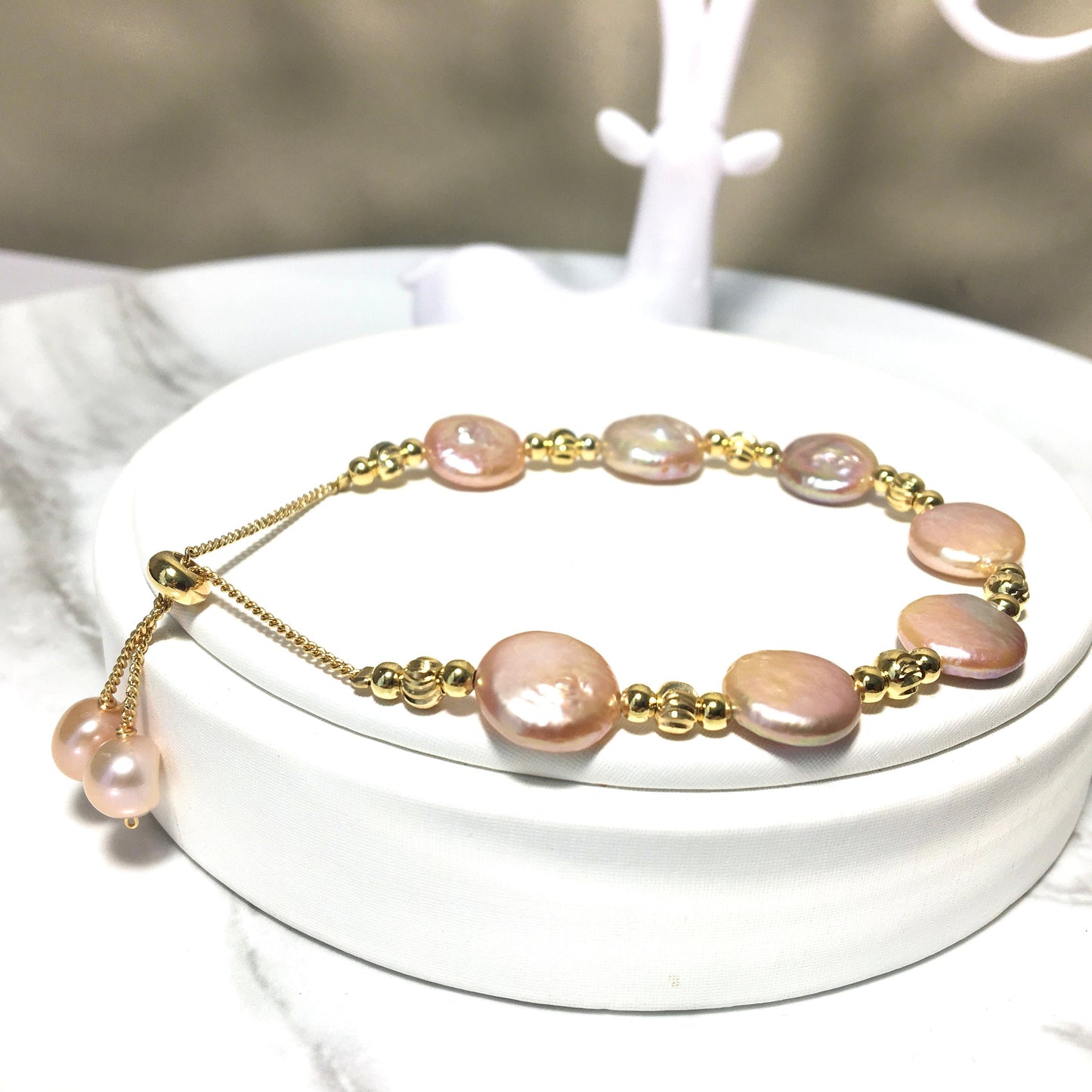 Baroque Coin Pearl Bracelet, Pink-Purple Pearl Bracelet ,Freshwater Natural Pearl Bracelet,Dainty Pearl bracelet,Vintage Pearl,Gift for Her