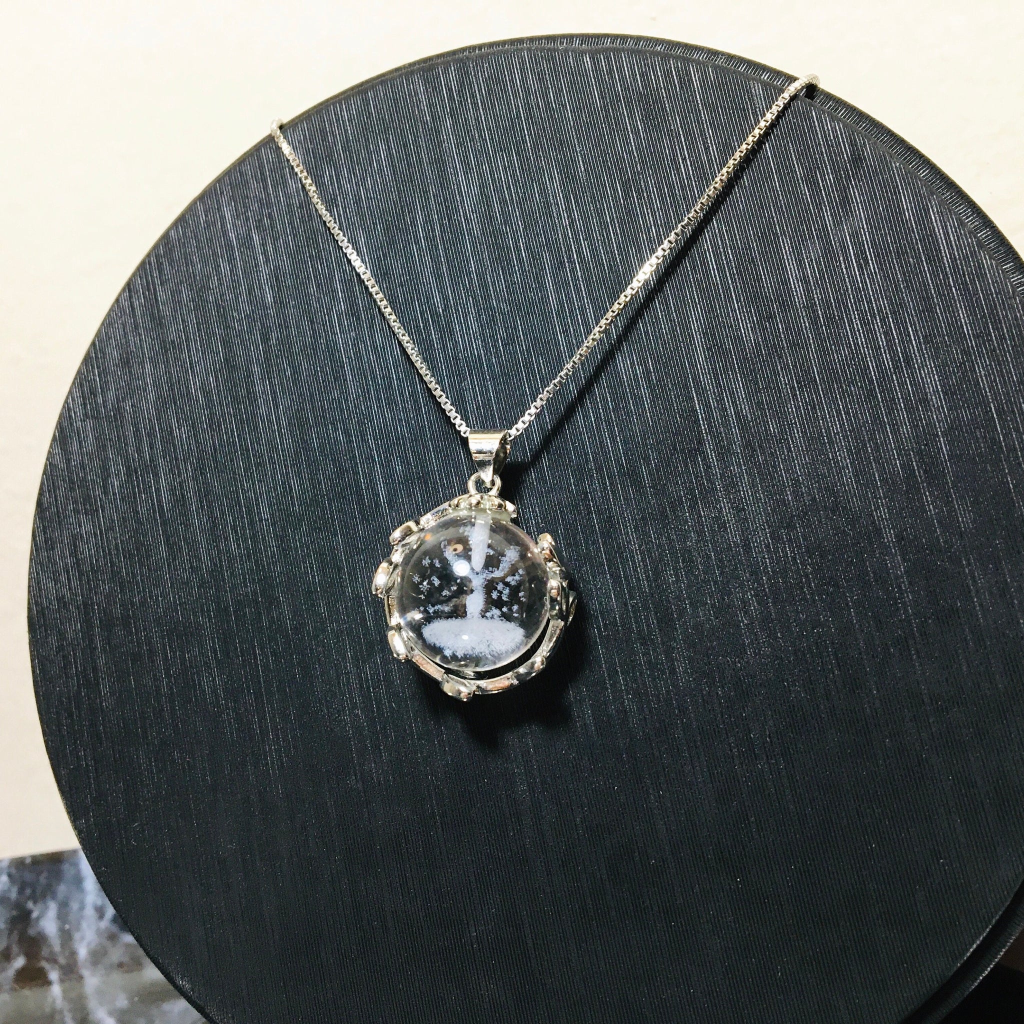 Reindeer Necklace, Rock Crystal Sculpture Inside, Gemstone Necklace, Santa Claus Reindeer, Deer Necklace,Necklace Gift,Summer Pendant