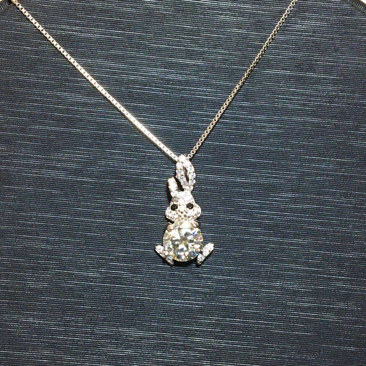 Easter Bunny Moissanite Pendant Necklace,Rabbit White Moissanite Ring, Mother's day gift,Special for Her,Birthday Gift,Sterling Silver Rings