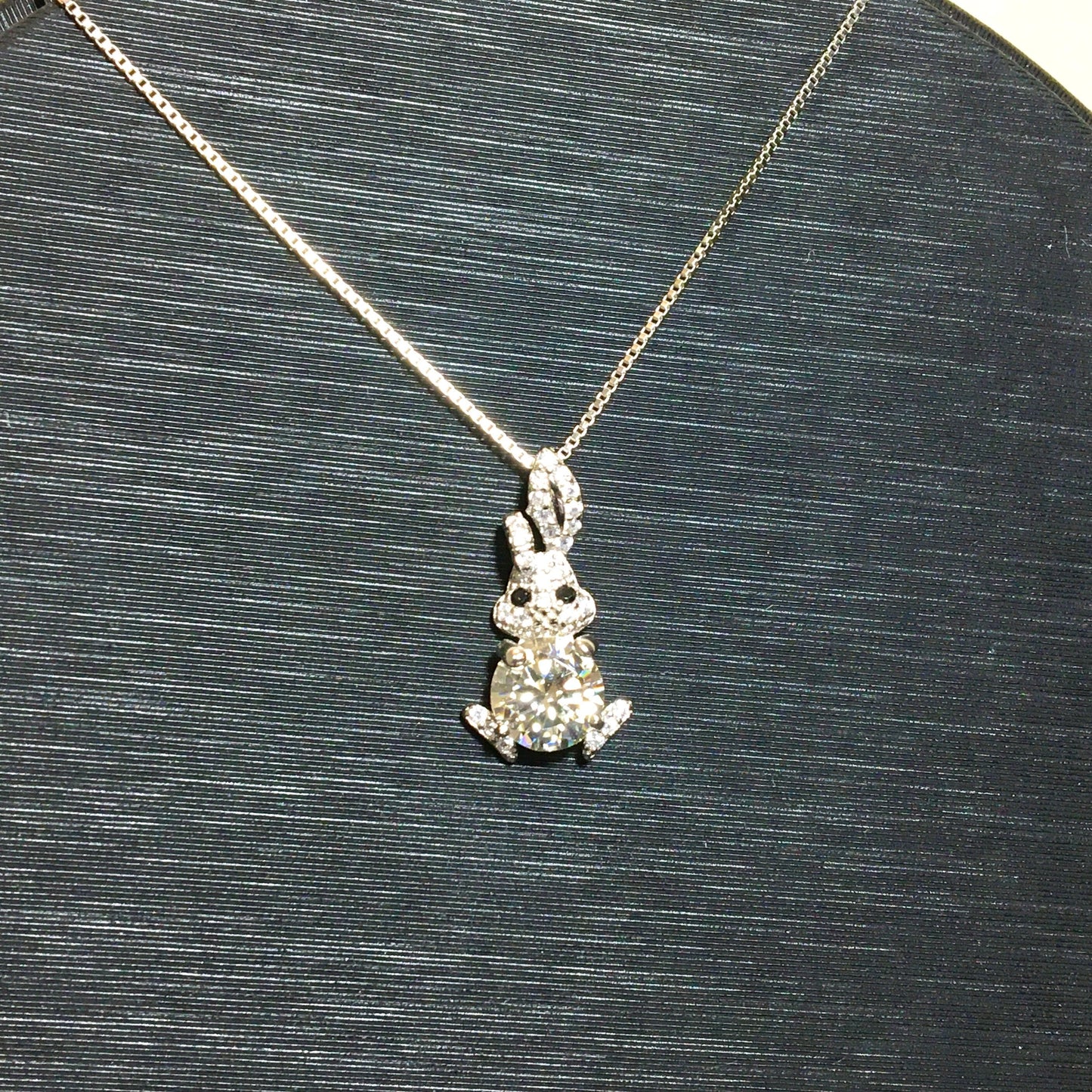 Easter Bunny Moissanite Pendant Necklace,Rabbit White Moissanite Ring, Mother's day gift,Special for Her,Birthday Gift,Sterling Silver Rings