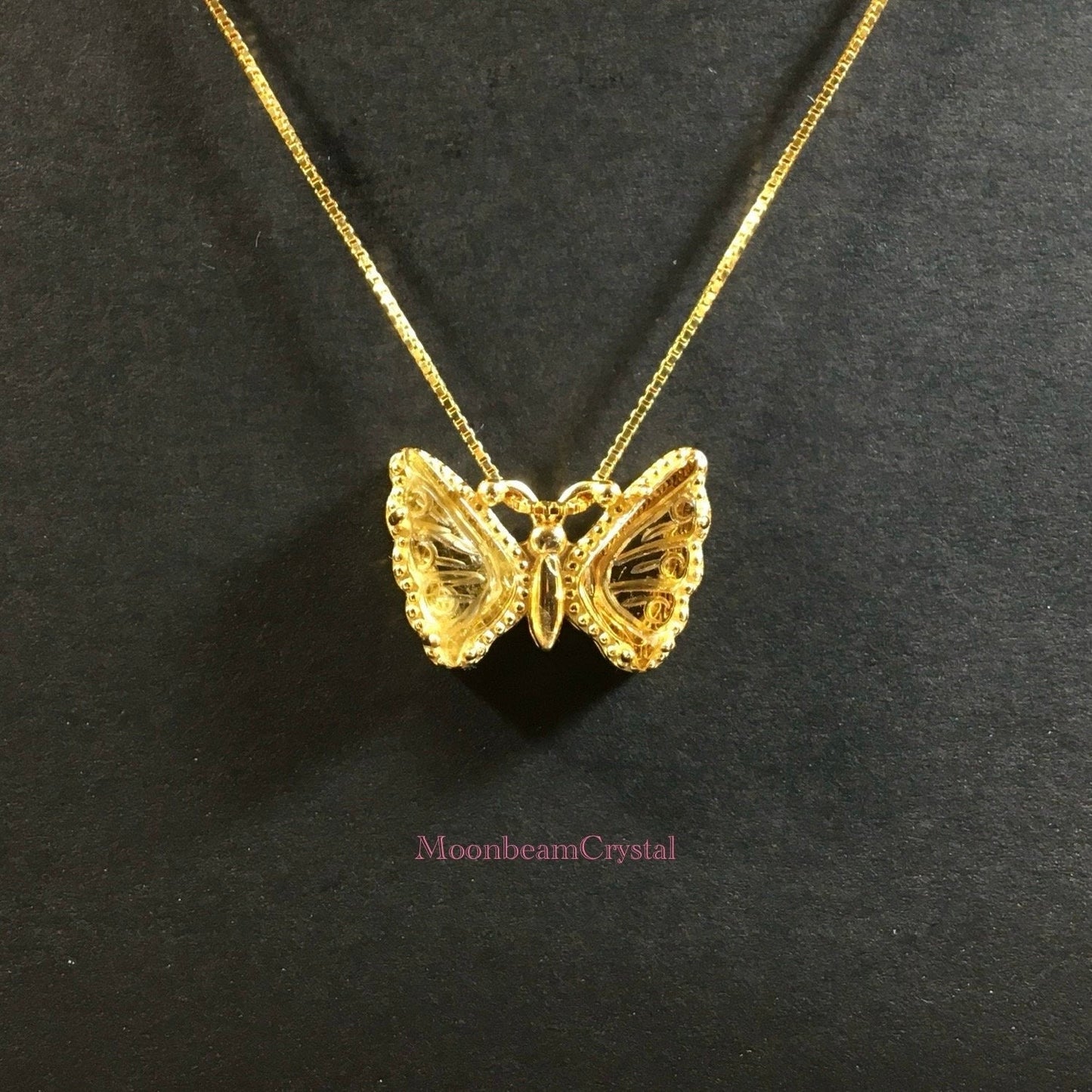 Butterfly Pink Watermelon Tourmaline Necklace, Natural Crystal Gemstone, Gold Plated Silver, Valentine's Day Jewelry, Birthday Gifts for Her