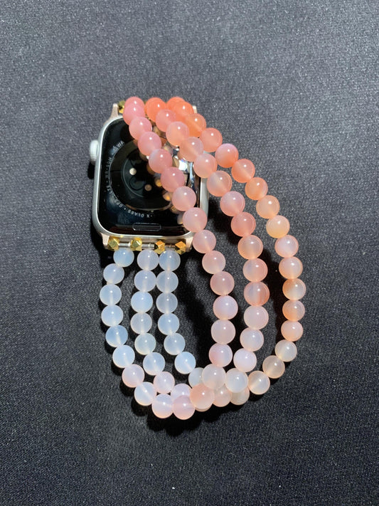 Peach Sunrise - Crimson Agate Apple Watch Band Custom