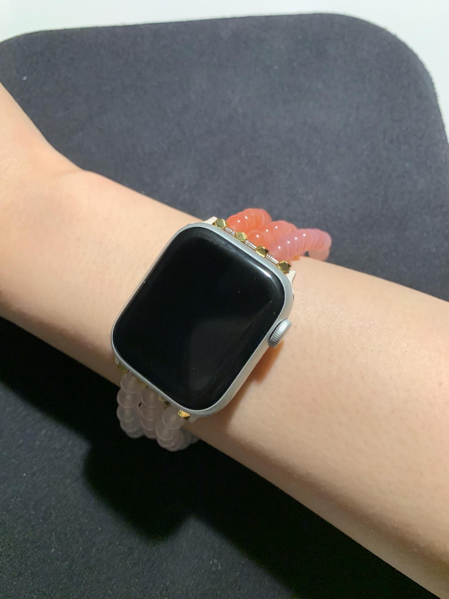 Peach Sunrise - Crimson Agate Apple Watch Band Custom