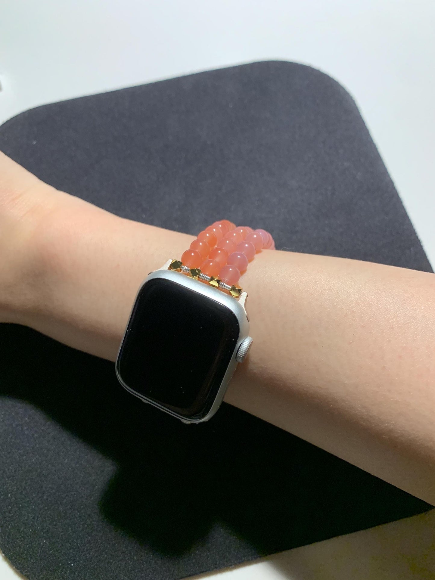 Peach Sunrise - Crimson Agate Apple Watch Band Custom