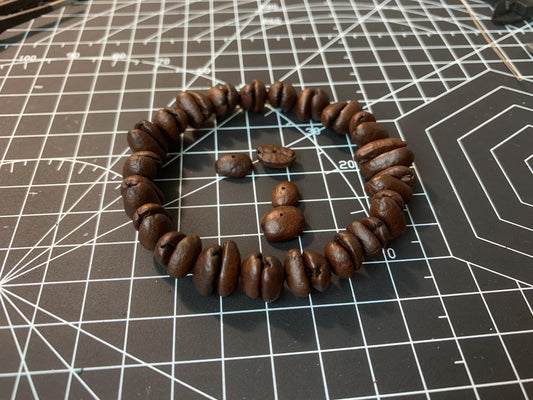 Coffee lover bracelet, coffee bracelet, Coffee Bean Beads DIY kit